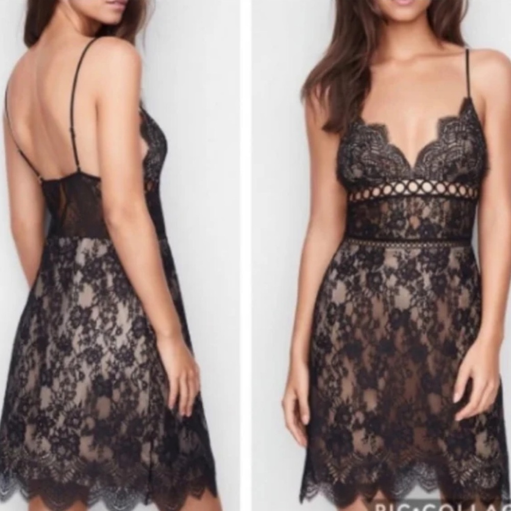 Victoria's Secret Dream Angels Lace Chemise Slip Dress Size XS Black Sexy